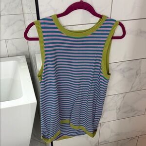Striped Pink and Blue Tank Top